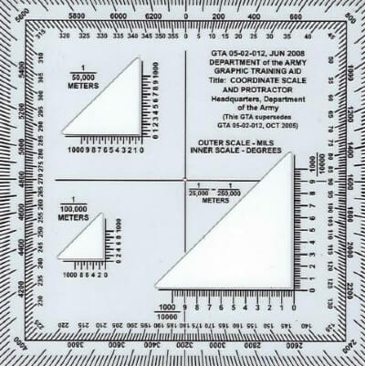 US Military Coordinate Scale & Protractor