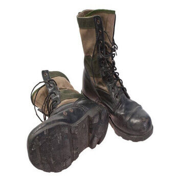 A pair of military jungle boots